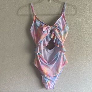 Hurley One-Piece Cut Out Tie Dye Lined Swimsuit